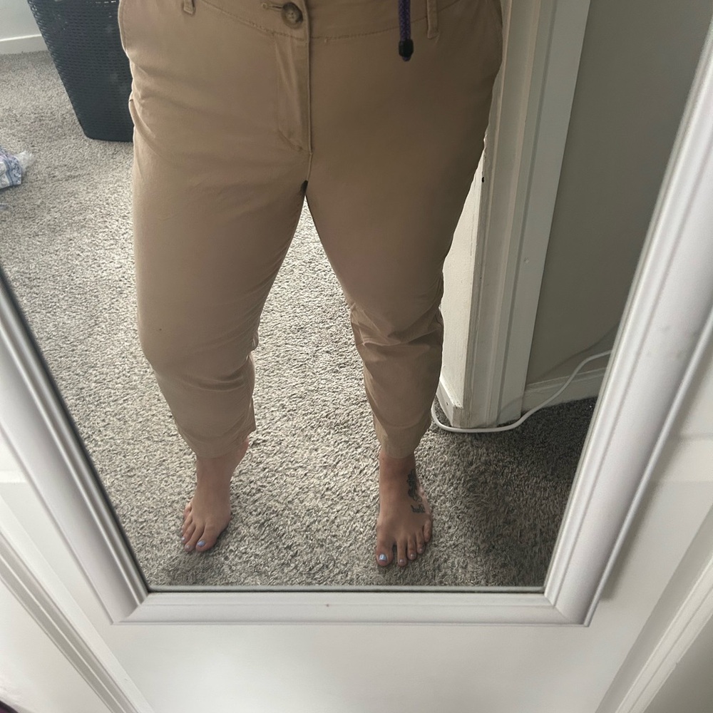 LOFT Tan Straight Leg Pants Versatile Everyday Wear